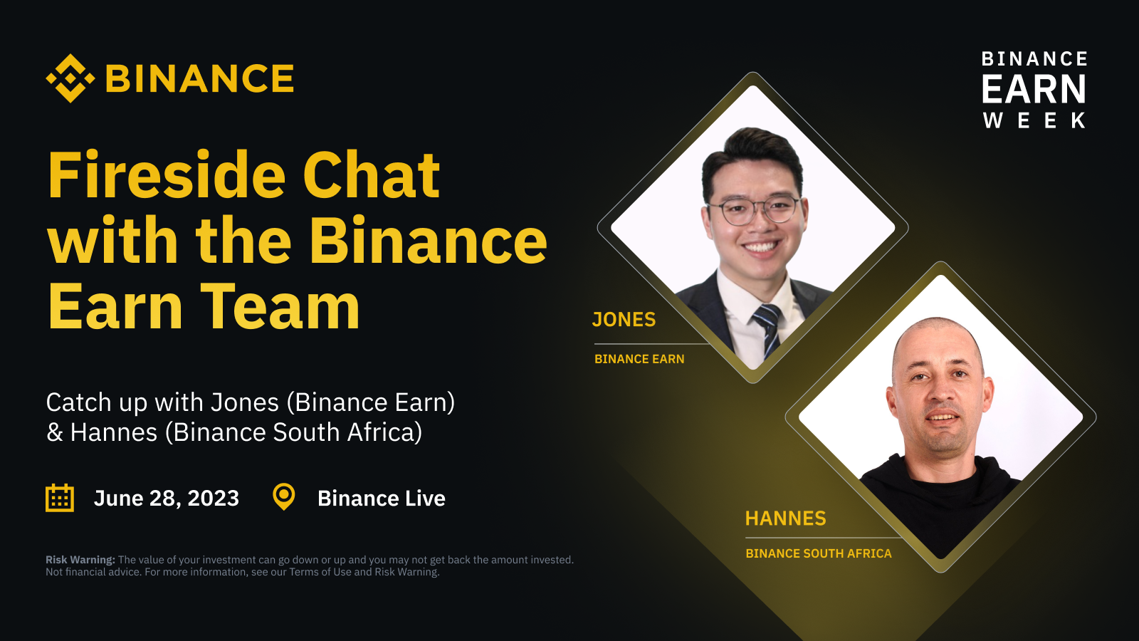 Binance Earn Fireside Chat Binance Live