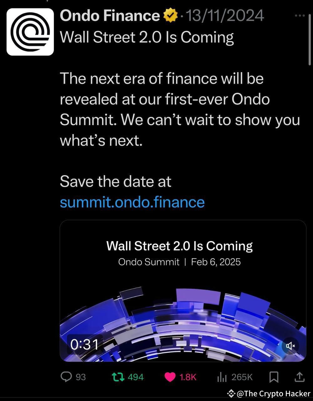 Breaking News: Wall Street 2.0 is Coming! 1. Ondo Finance | The Crypto  Hacker on Binance Square