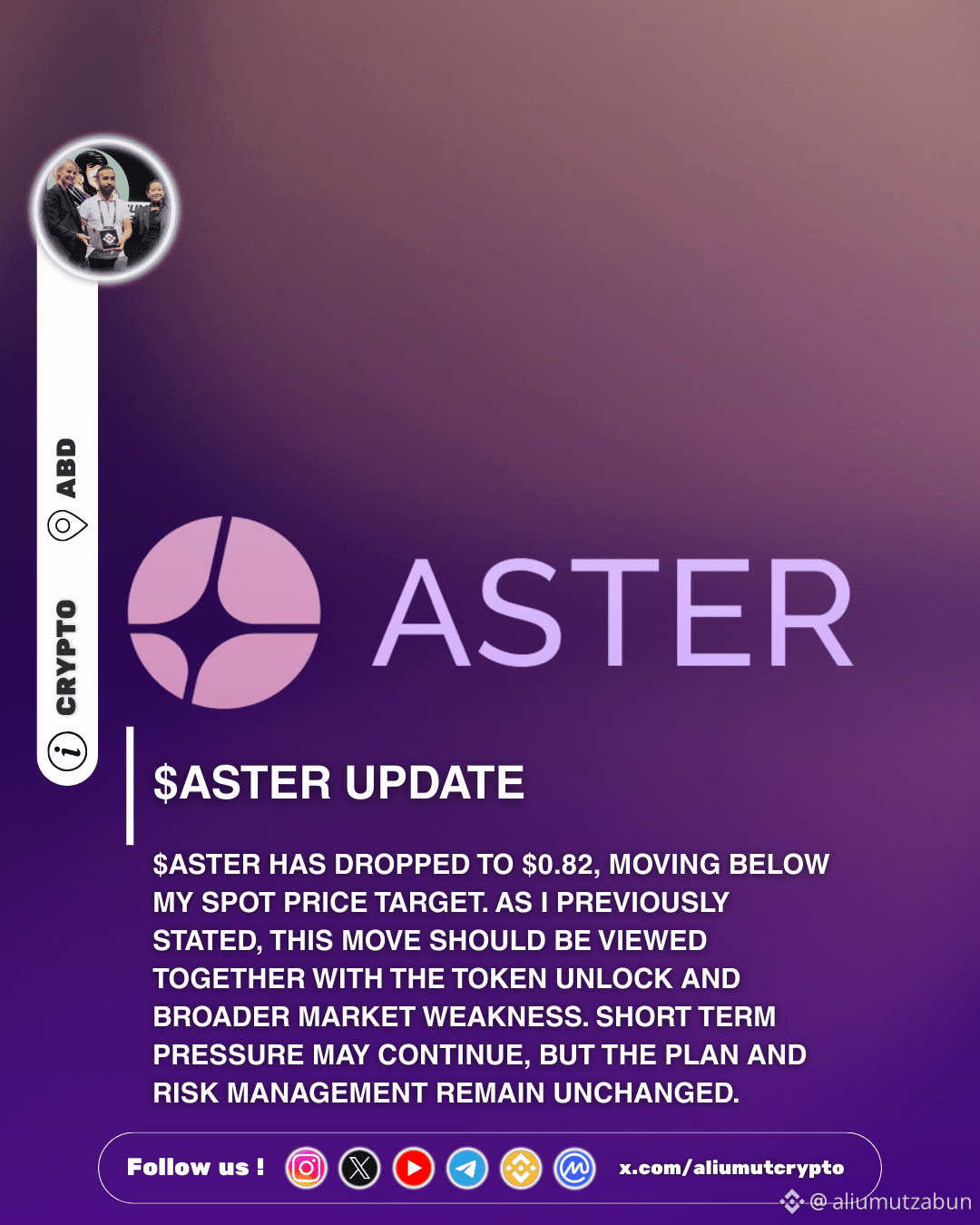 ASTER ASTER UPDATE : ASTER HAS DROPPED TO $0.82, MOVING | aliumutzabun on  Binance Square