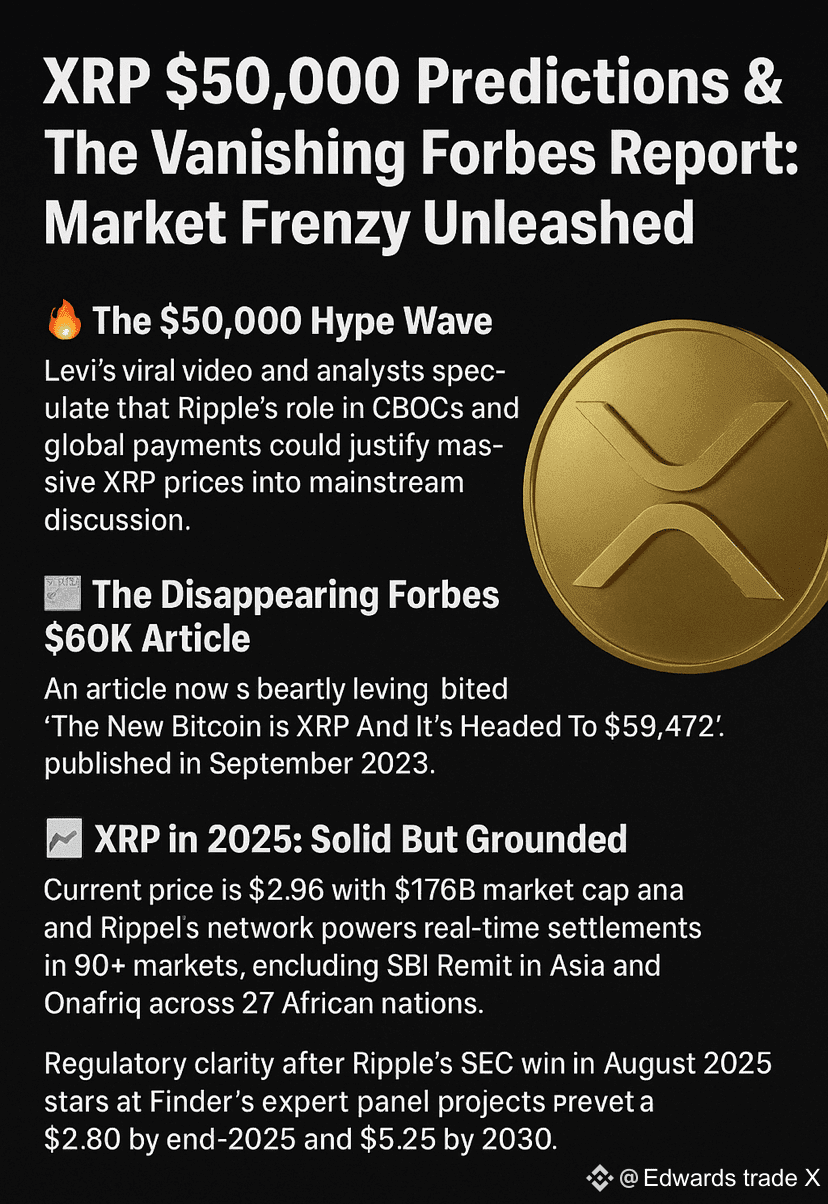 XRP ($XRP ) de 50,000 dólares predicciones y la desaparición | Edwards  trade X on Binance Square