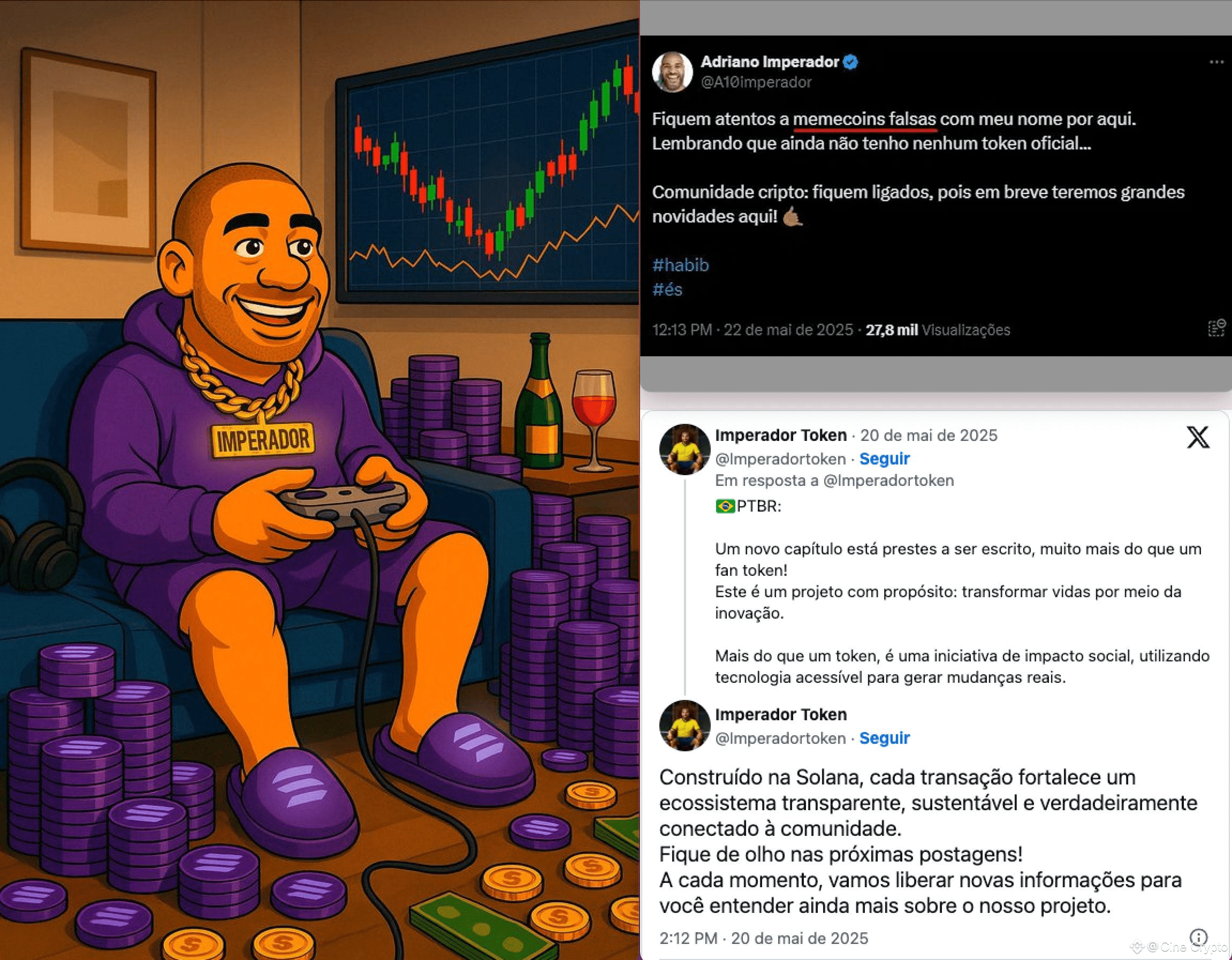 Adriano Imperador launches memecoin on Solana for fan | Cine Crypto on  Binance Square