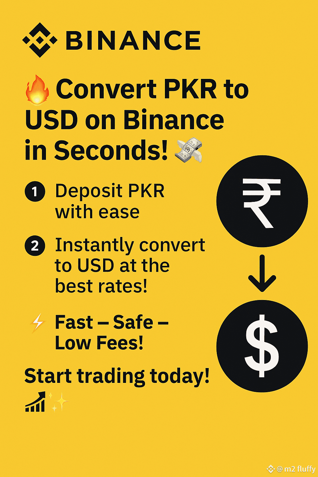 Here are 2 short steps to convert BINANce (crypto) to PKR | m2 fluffy on  Binance Square