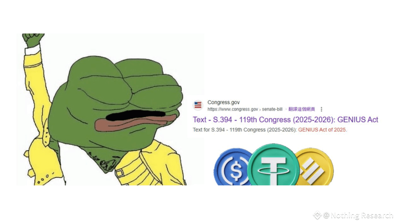 绝不要低估美国稳定币《天才法案》意义| Nothing Research发布于币安广场