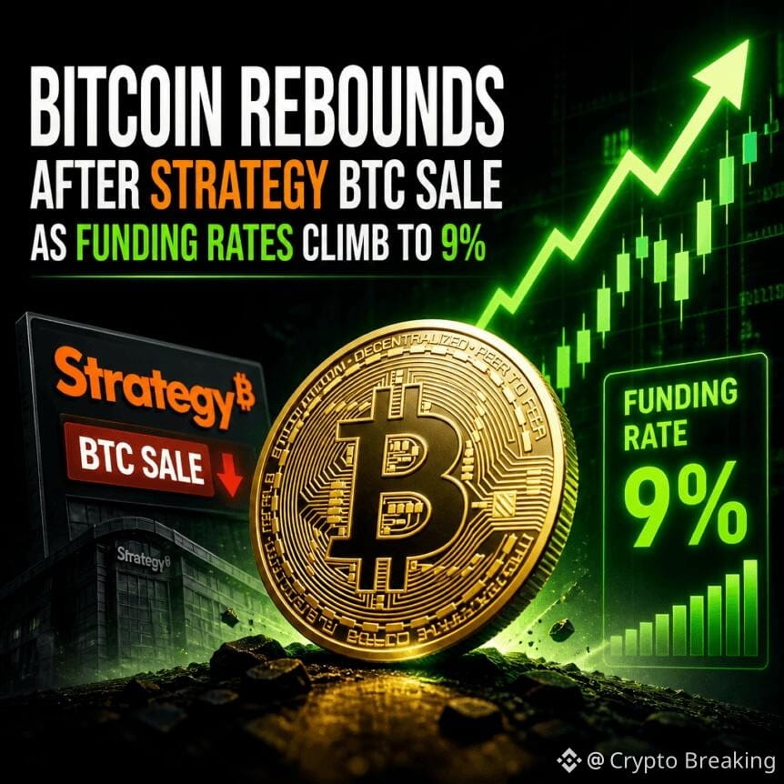 Bitcoin Rebounds After Strategy Btc Sale As Funding Rates Climb To 9%