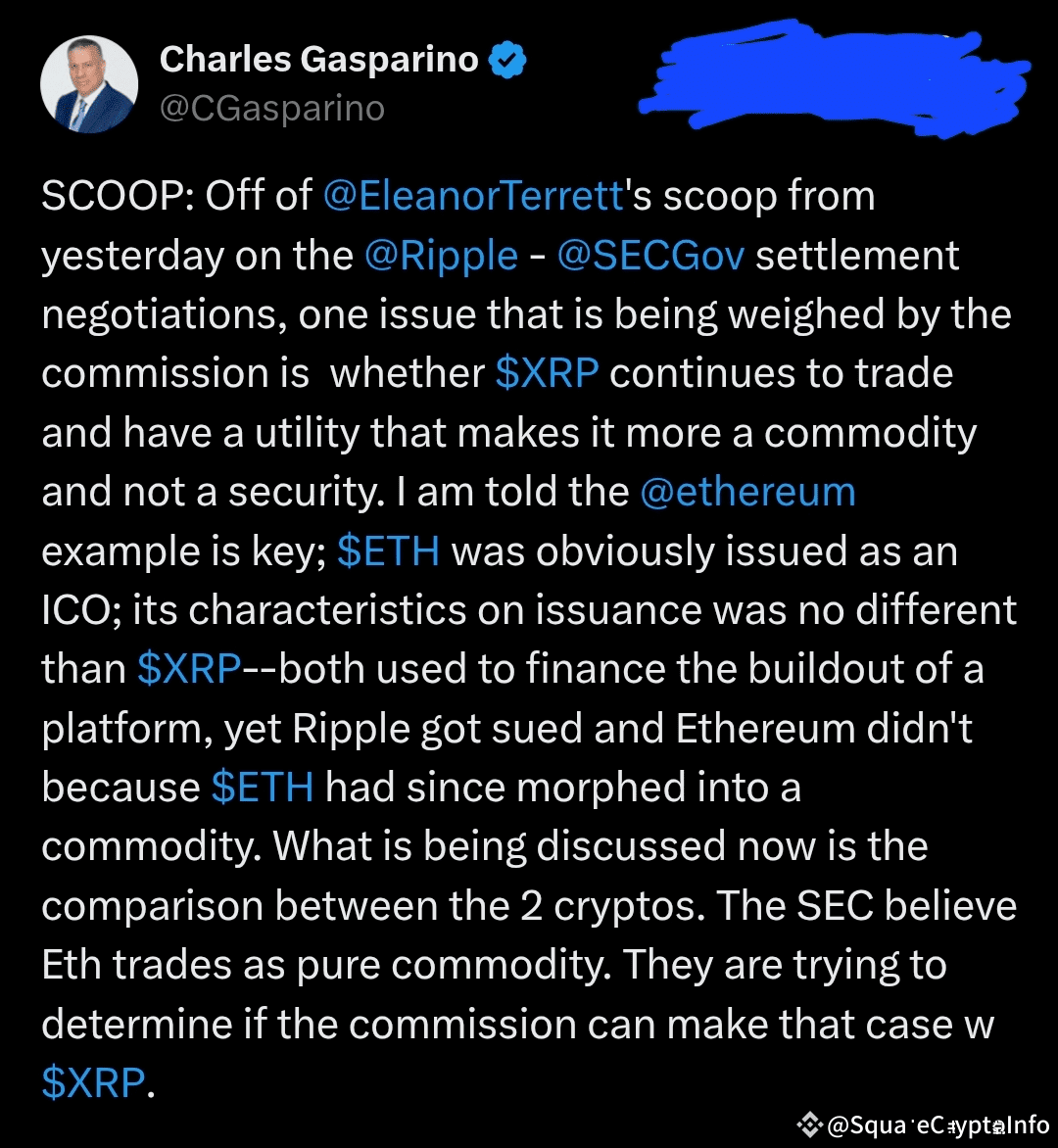 🚨: SEC considers classifying XRP as commodity in settlement talks with  Ripple | BINANFASTNEWS on Binance Square