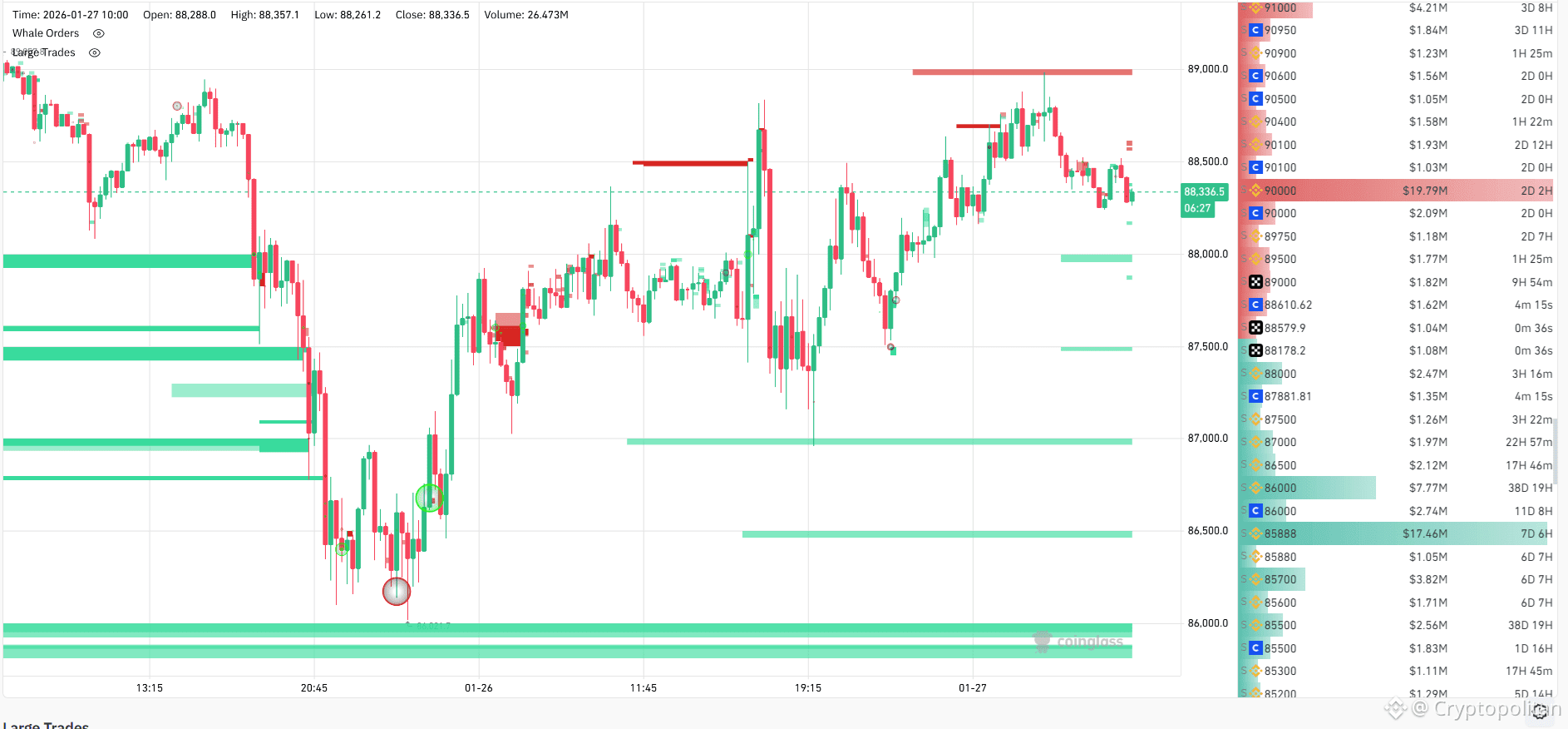 Whale orders emerge to defend BTC price floor.