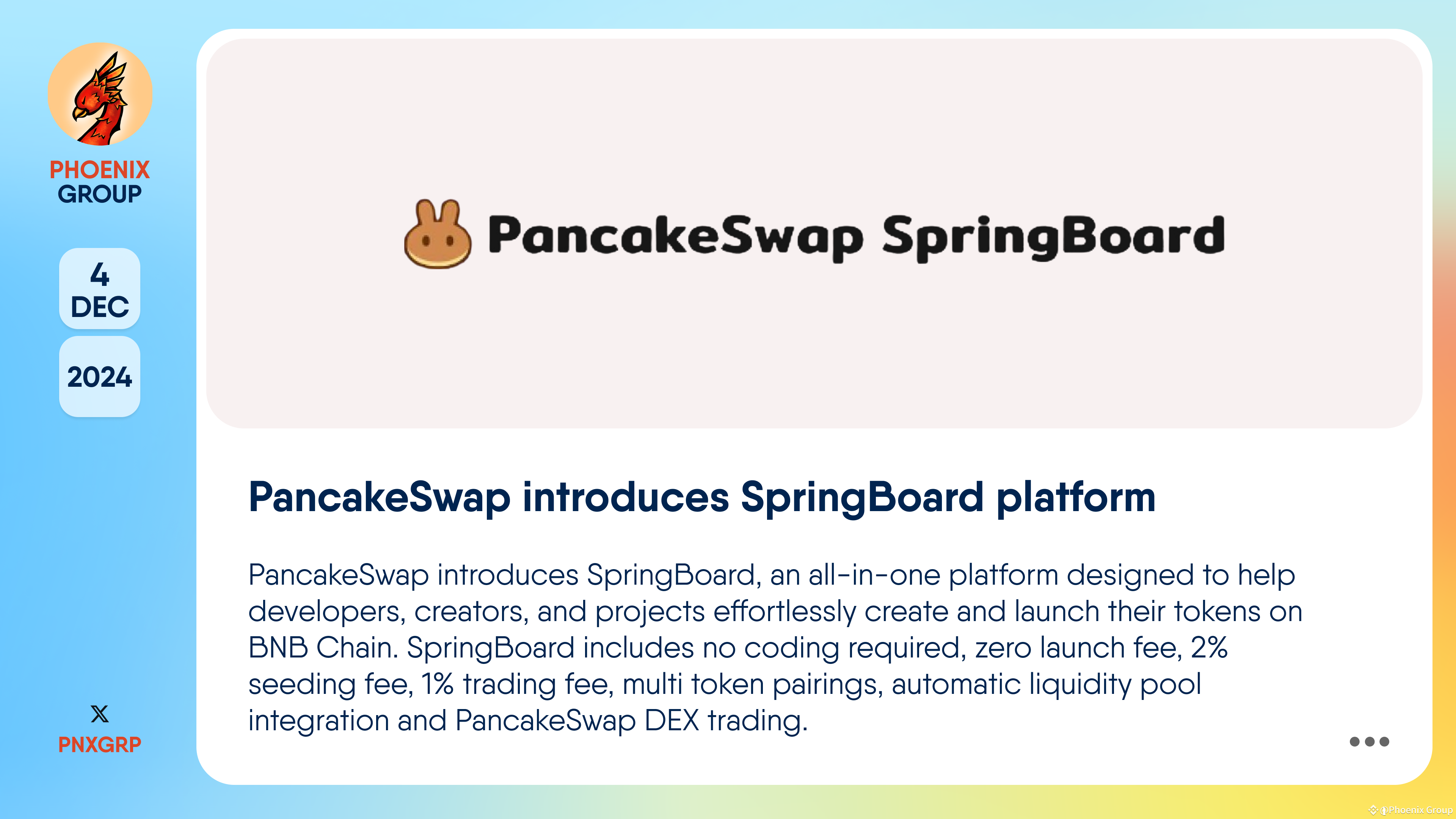 PancakeSwap introduces SpringBoard platform #PancakeSwap | Phoenix Group on  Binance Square