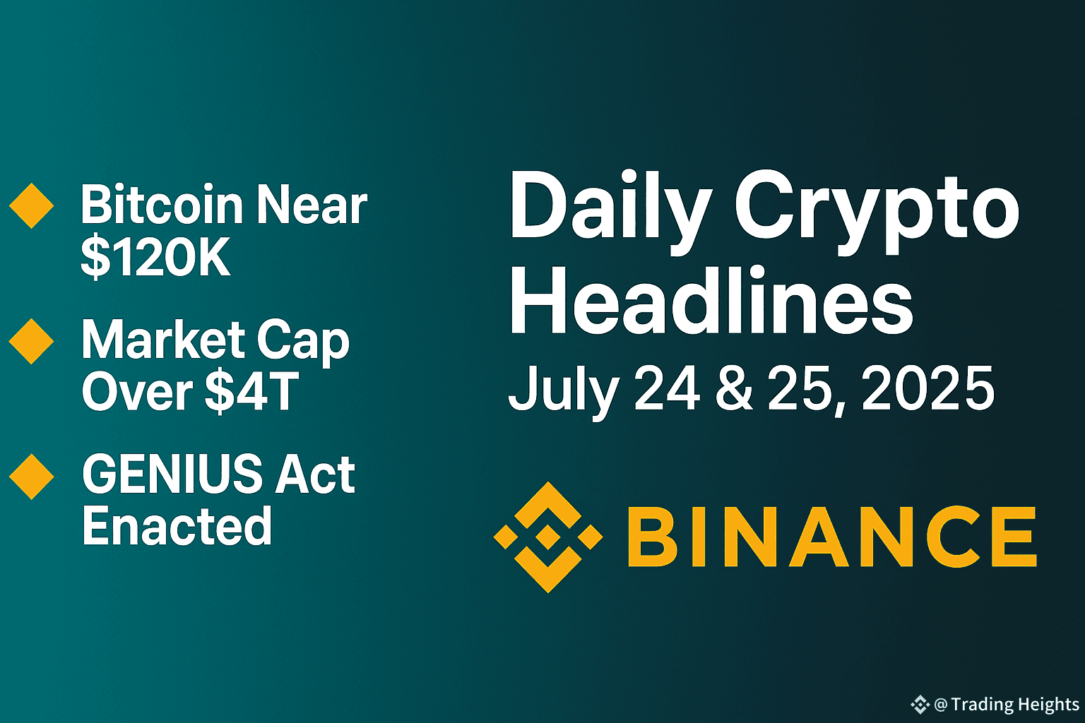 🚨 Crypto Headlines: July 24 & 25, 2025 | Trading Heights on Binance Square