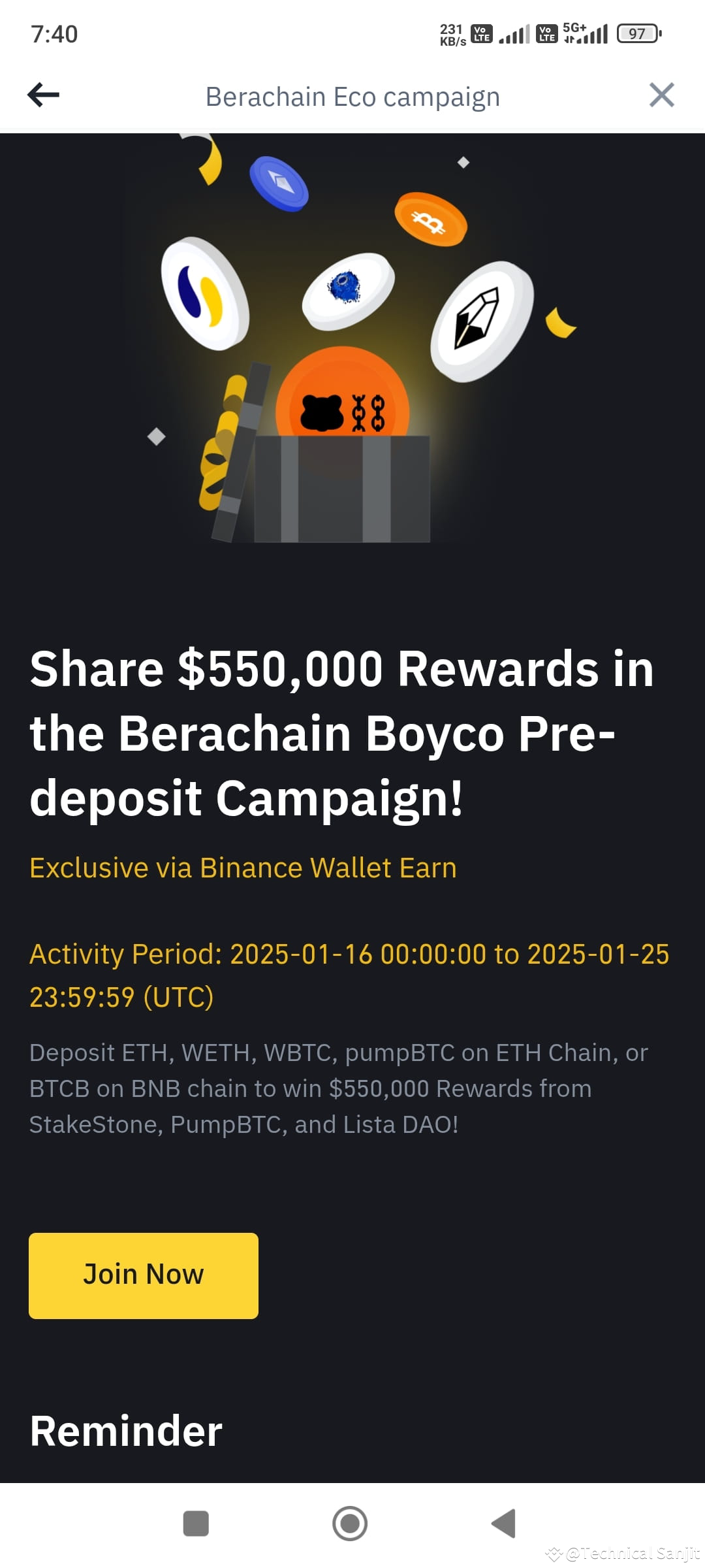 New Binance Web3 Wallet Campaign Join Berachain & Earn $550 | Technical ...