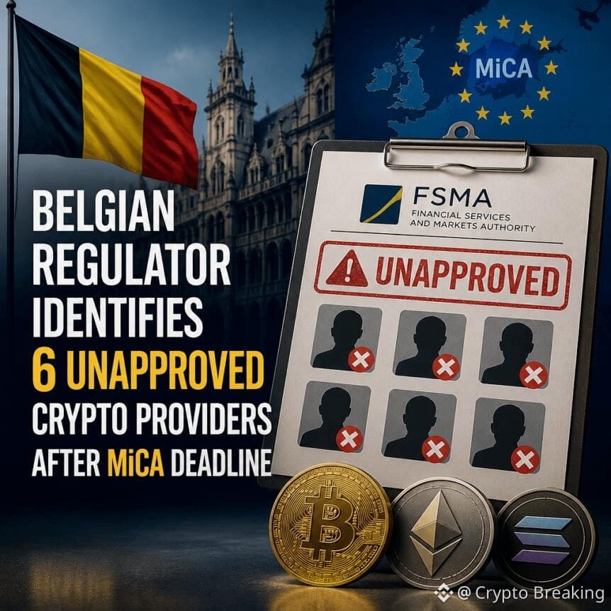 Belgian Regulator Identifies 6 Unapproved Crypto Providers After Mica Deadline