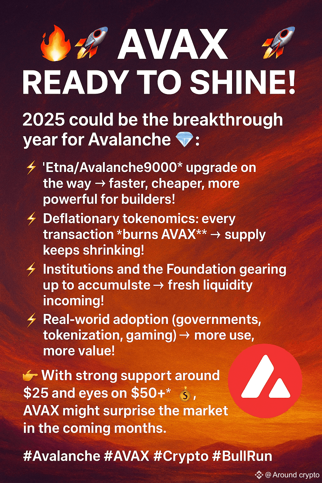 🔥🚀 Avalanche ( $AVAX ) is ready to shine! 🚀🔥 2025 could | Around crypto  on Binance Square
