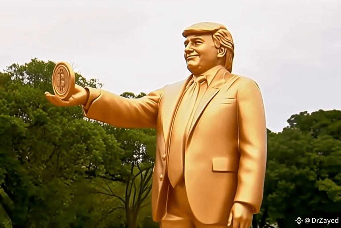 Gold Trump Statue Holding Bitcoin Appears in Front of US Capitol, What Does  It Mean? | DrZayed on Binance Square