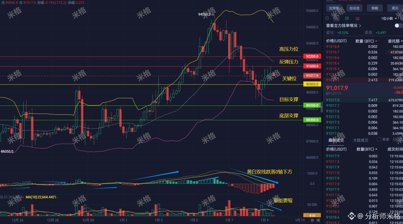 紧急分析！美国政府或亲自下场买比特币，BTC今天要暴涨还是闪崩？91600关键位决战在即，散户千万注意这个危险信号！ | 分析师米格发布于币安广场