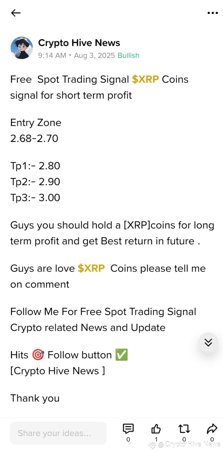 Guys We Are Giving Today Free Spot Trading Signal About $XRP | Crypto Hive  News on Binance Square