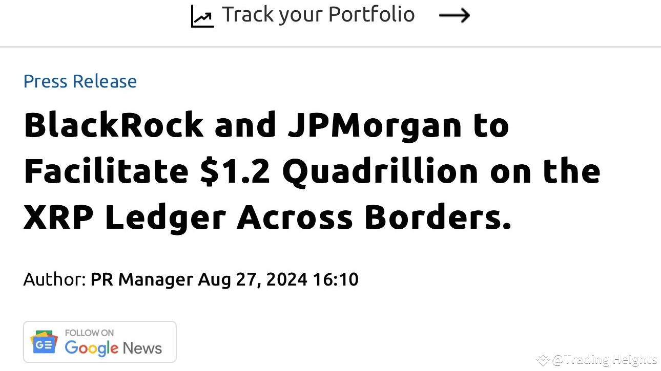 BREAKING NEWS 🚨: BlackRock and JPMorgan to Facilitate $1.2 Quadrillion  Ledger Across Border | Trading Heights on Binance Square