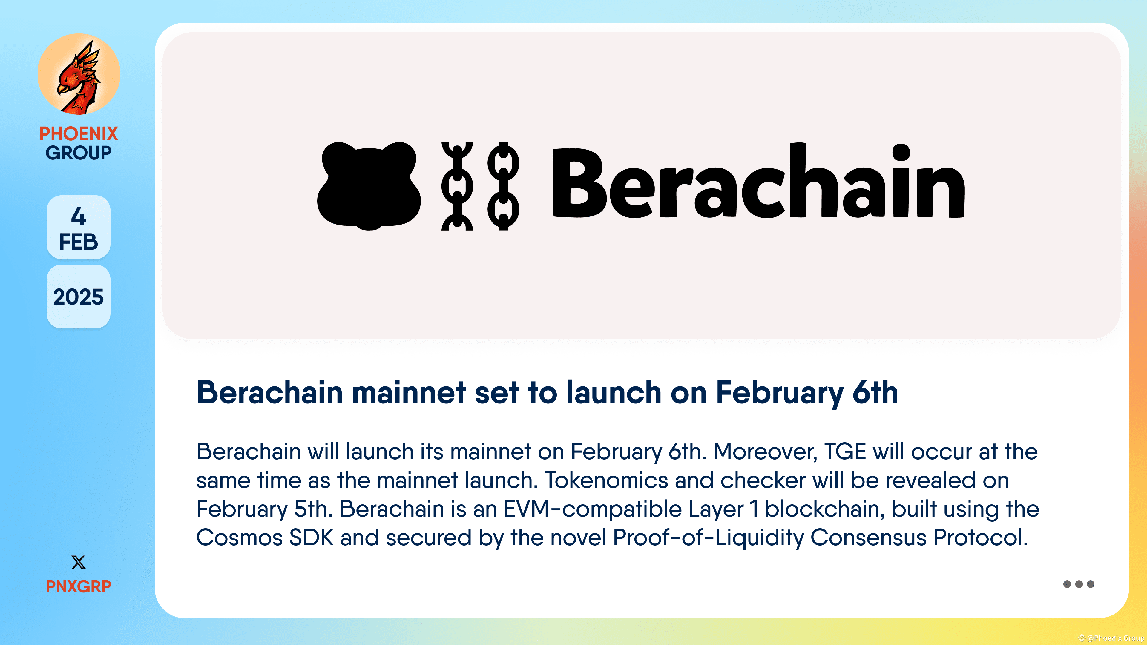 Berachain mainnet set to launch on February 6th #Berachain | Phoenix ...