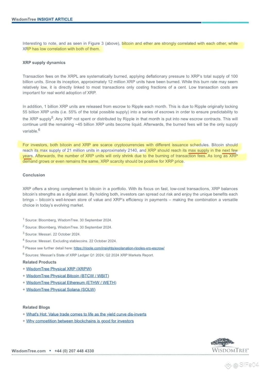 WISDOMTREE: SHOCK OF SUPPLY FOR XRP BEFORE BITCOIN | SiFa04 on Binance  Square