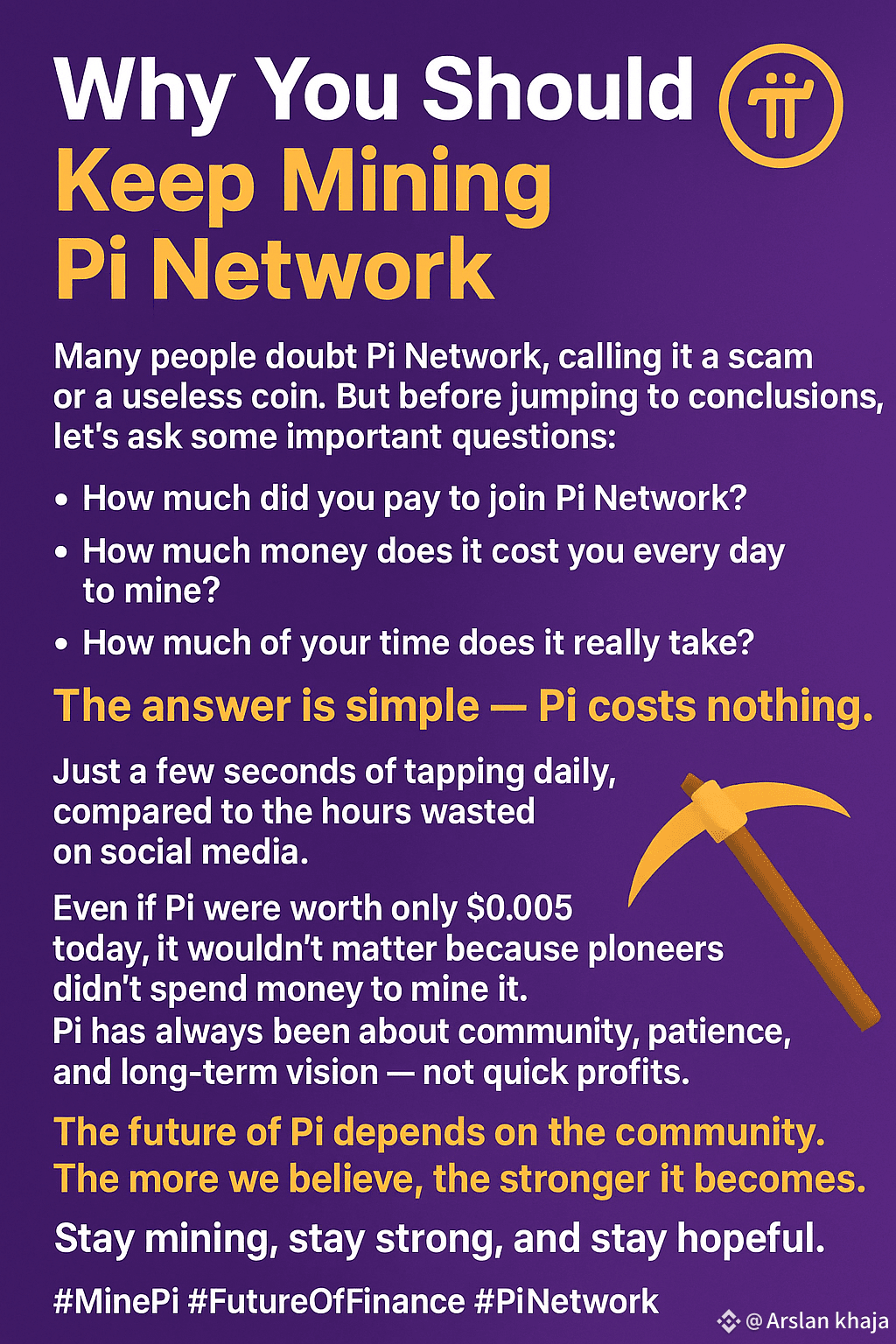 📝 Article: Why You Should Keep Mining Pi Network in | Arslan khaja on  Binance Square