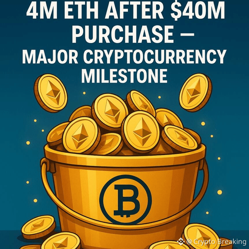 Bitmine Hits Over 4m Eth After $40m Purchase — Major Cryptocurrency Milestone