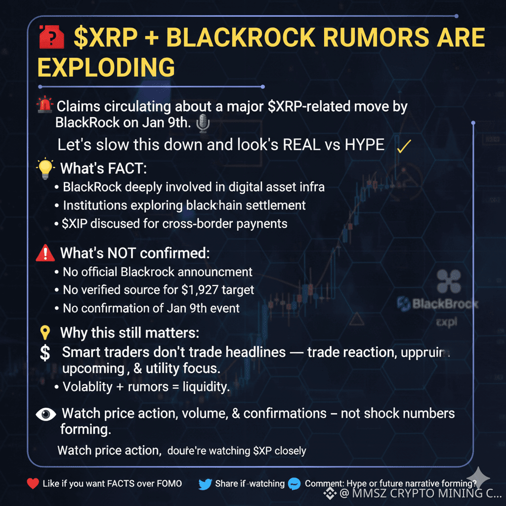 🚨 $XRP + BLACKROCK RUMORS ARE EXPLODING 🚨 Claims are | MMSZ CRYPTO MINING  COMMUNITY on Binance Square