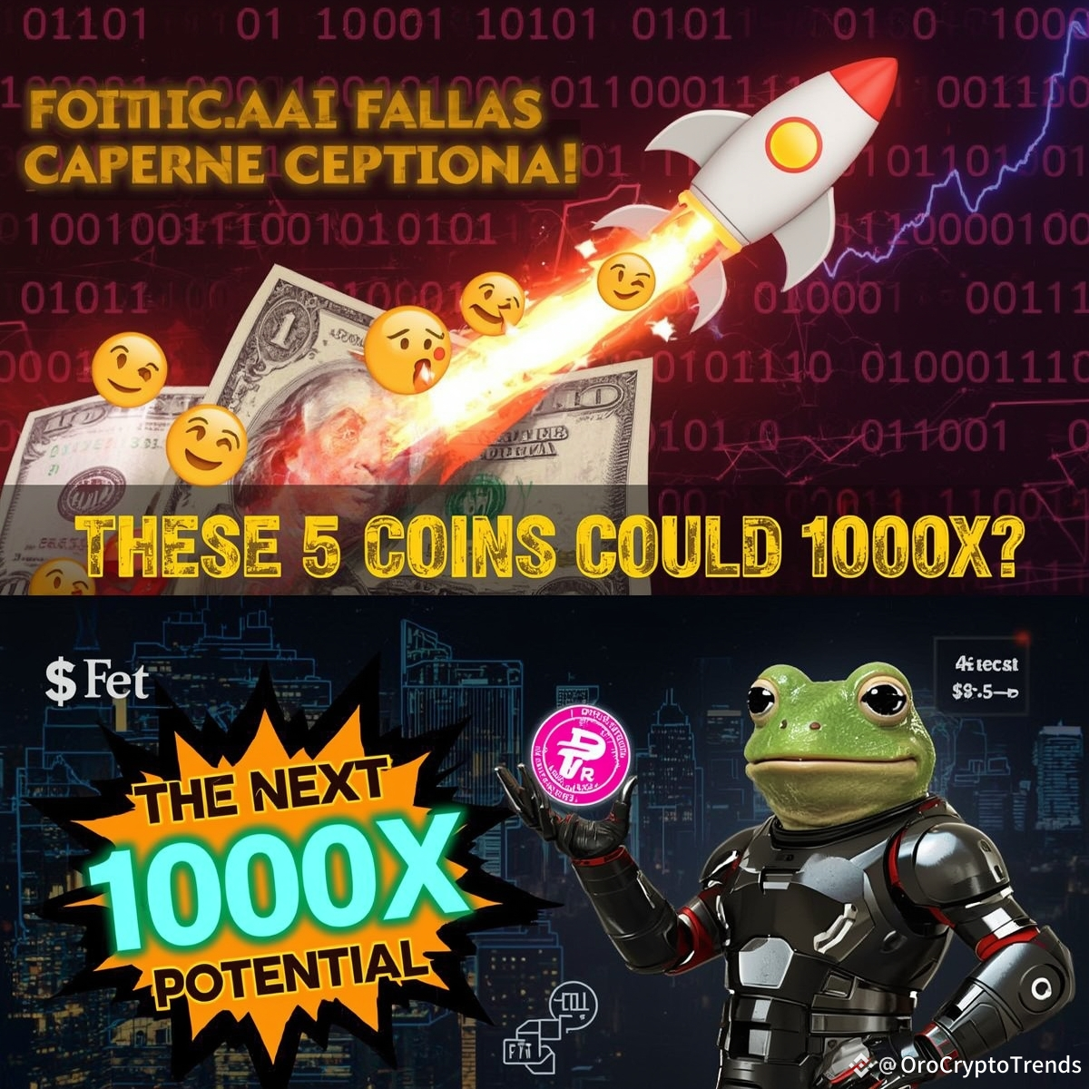 🚀 5 Cryptos With 1000x Potential (High-Risk, High-Reward Picks) |  OroCryptoTrends on Binance Square