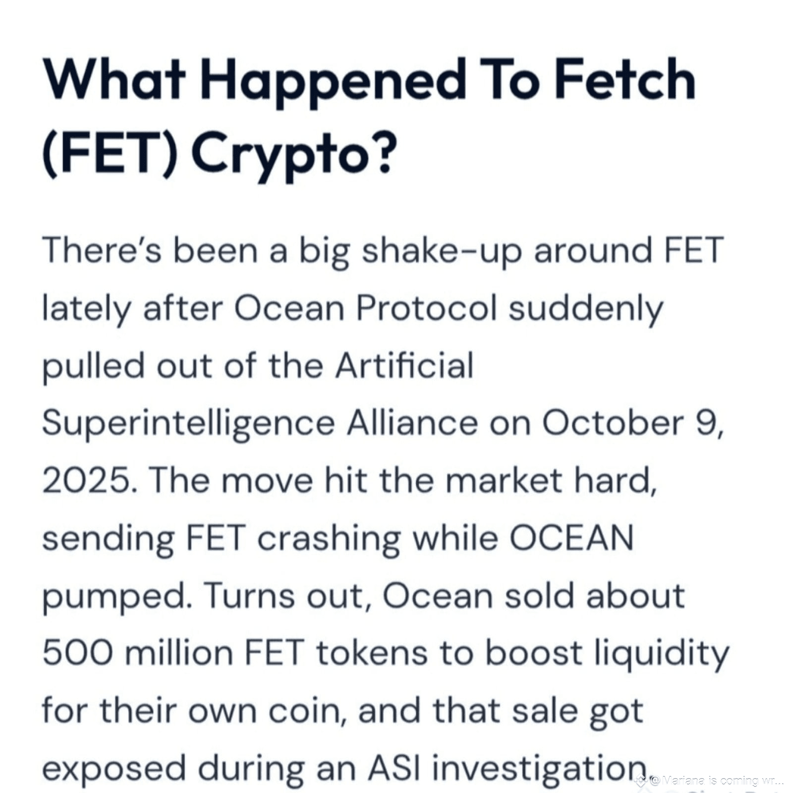 FET 🌊 OCEAN IS MAKING WAVES 🌐 Media and press are finall | Mariana is  coming wrghgt on Binance Square