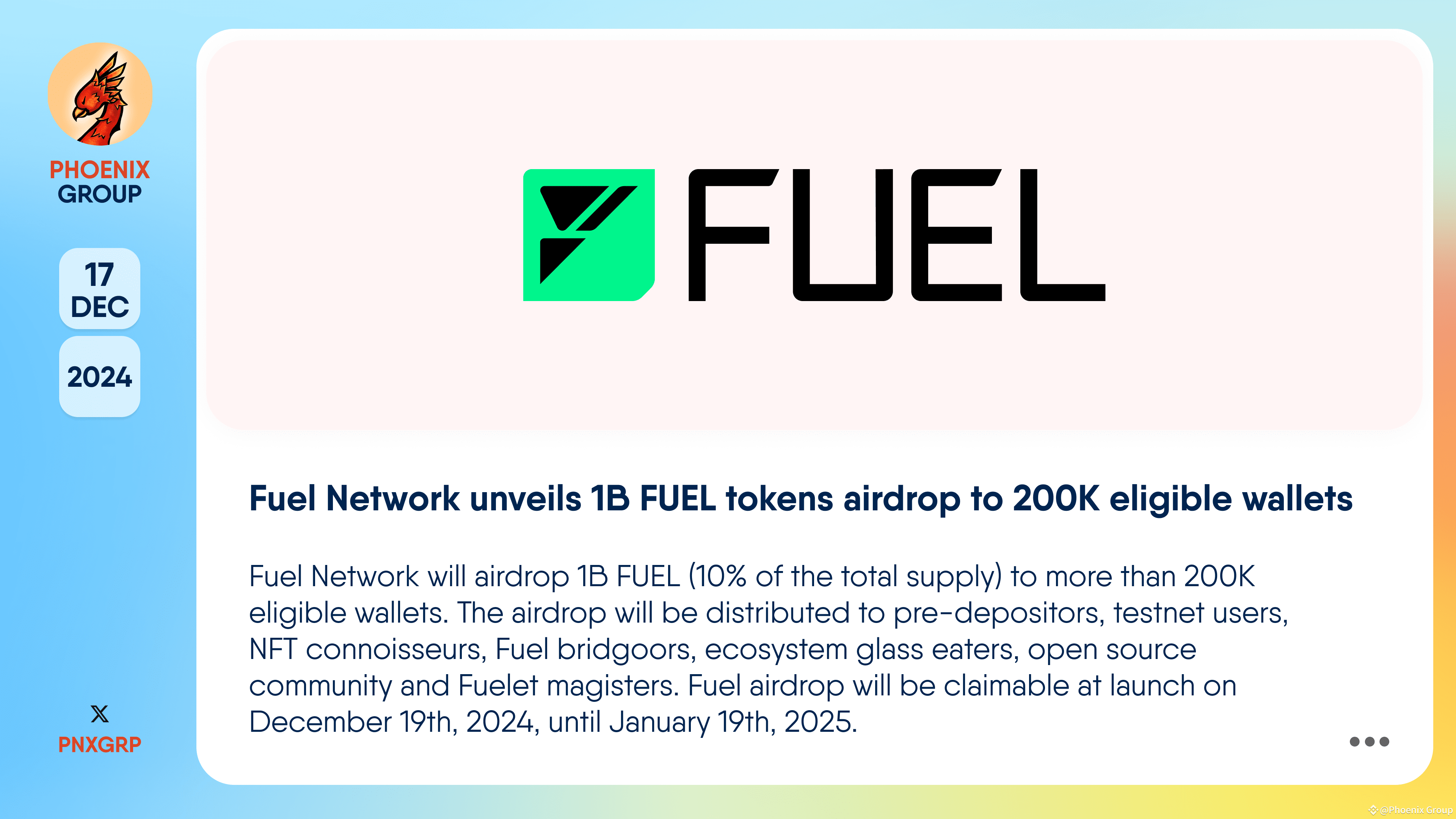 Fuel Network unveils 1B FUEL tokens airdrop to 200K eligible | Phoenix  Group on Binance Square
