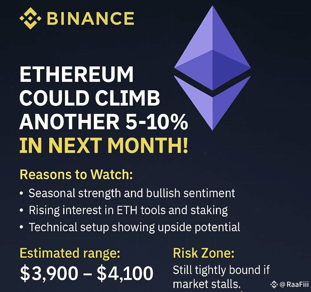 イーサリアムはさらに5-10%上昇する見込み - 注目すべき重要なレベル $ETH は、季節的なトレンドが強気の市場感 | RaaFiii －  Binance Square