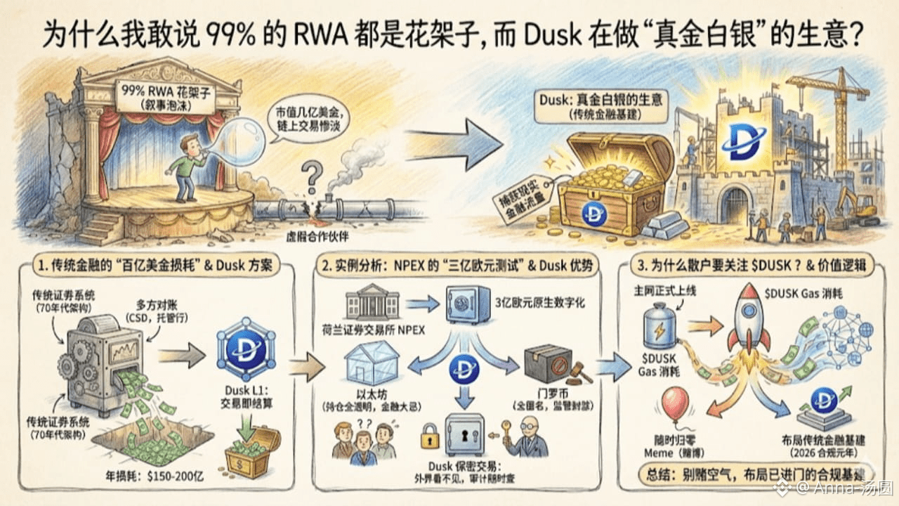 为什么我敢说99% 的RWA 都是花架子，而Dusk 在做“真金白银”的生意？ | Anna-汤圆发布于币安广场