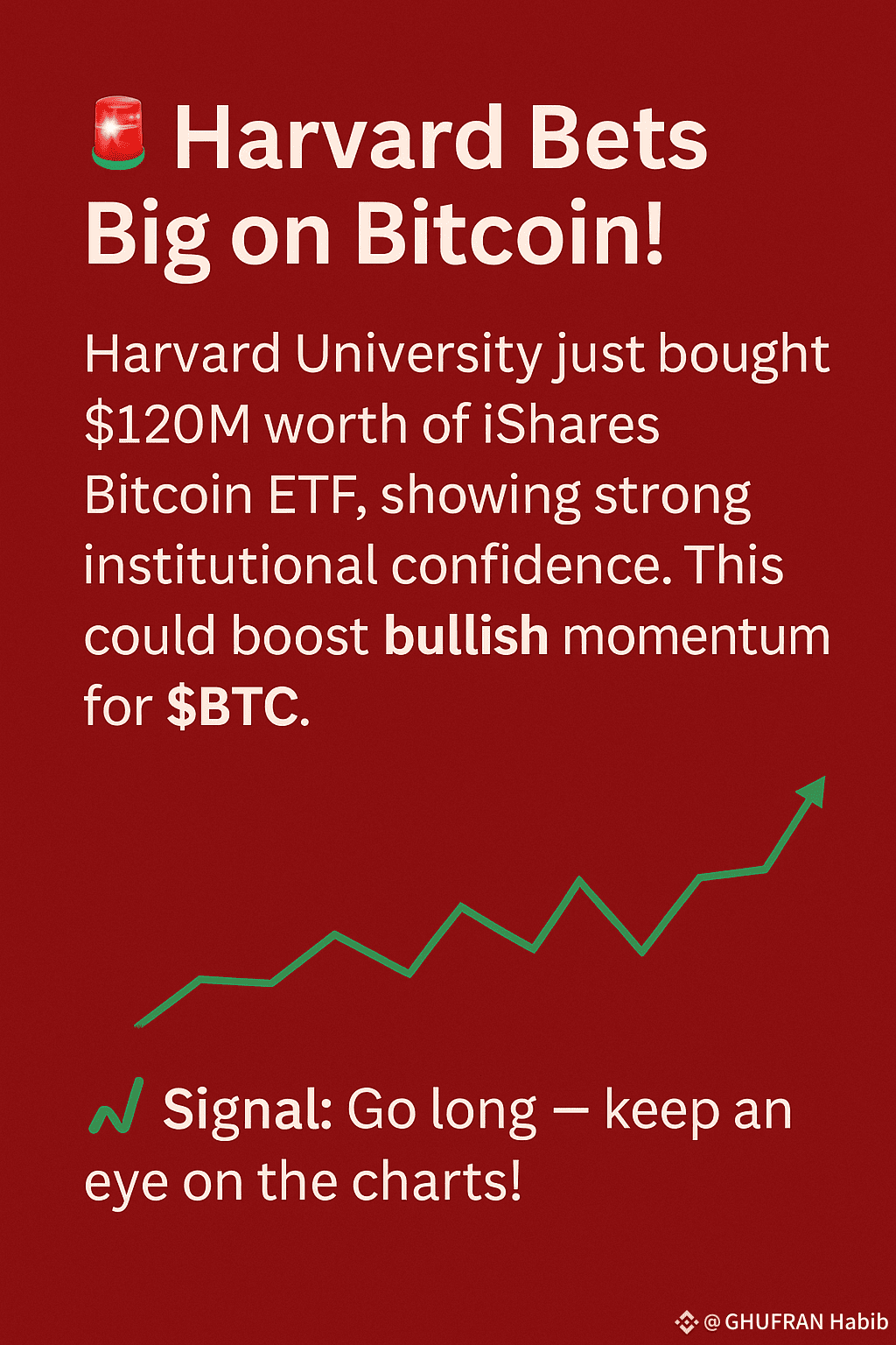 🚨 Harvard Bets Big on Bitcoin! Harvard University just | GHUFRAN Habib on  Binance Square