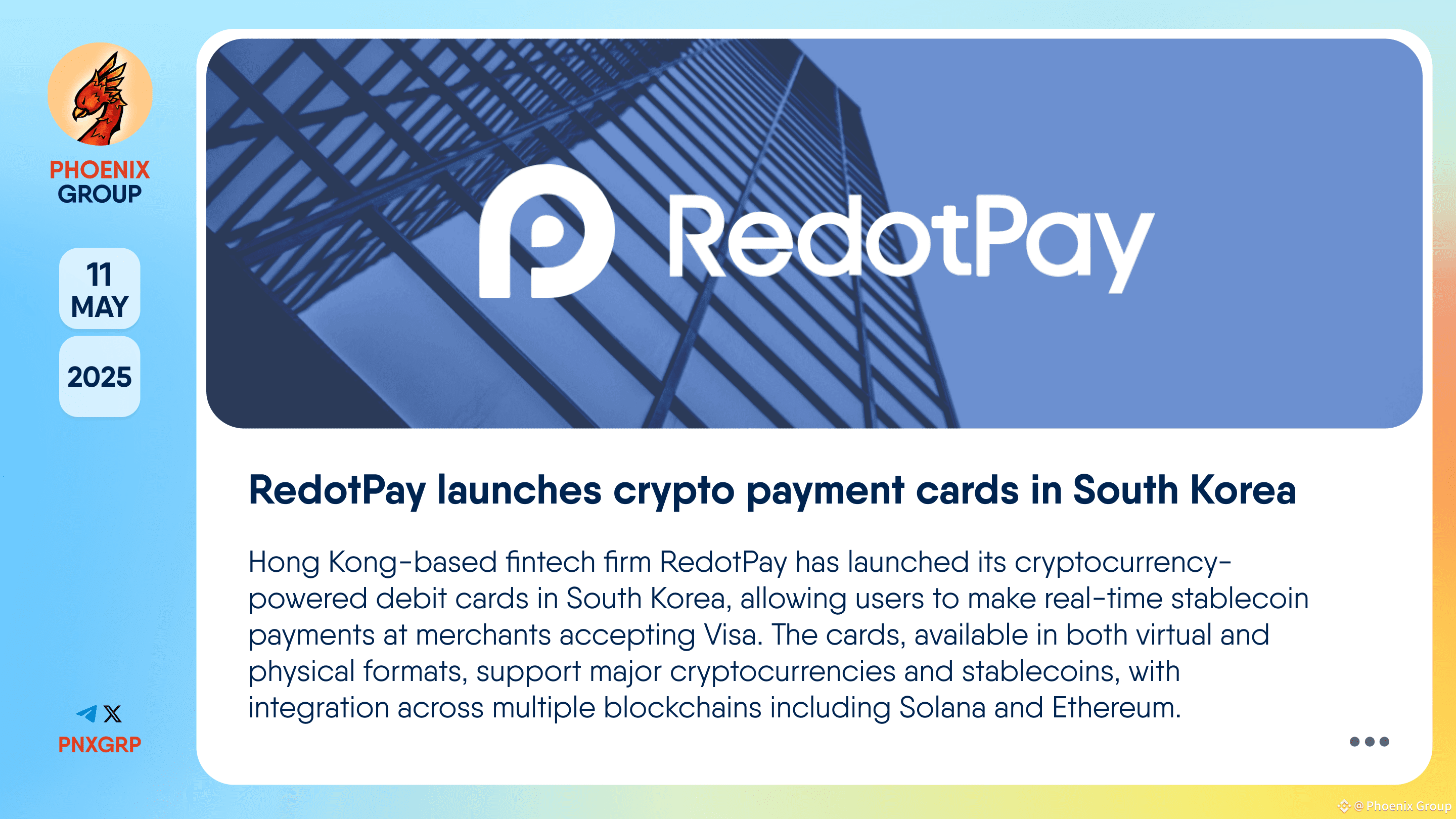 RedotPay launches crypto payment cards in South Korea Hong | Phoenix Group  on Binance Square