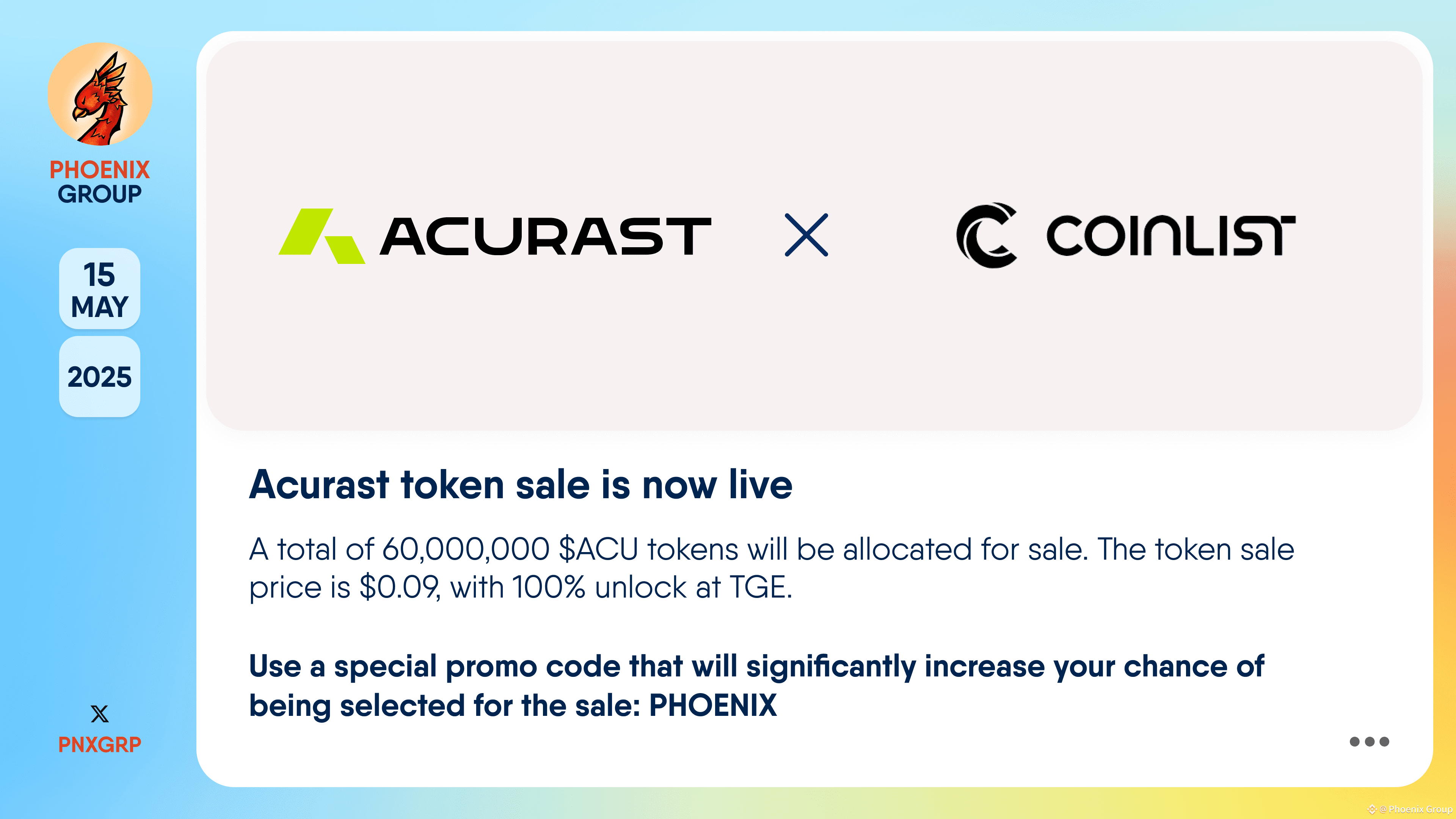 Acurast token sale is now live ❗️ EXCLUSIVE FOR PHOENIX | Phoenix Group on  Binance Square