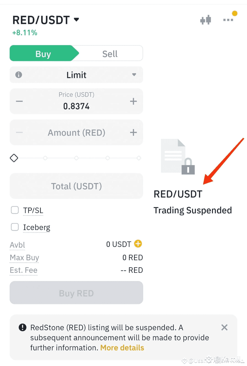 🚨 Breaking News: $RED Listing Suspended on Binance🚨 Binan | D E X O R A  on Binance Square