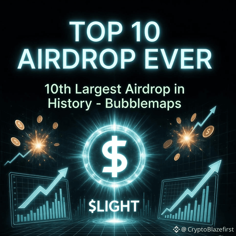 🔥 TOP 10 AIRDROP OF ALL TIME 🚀💎 $LIGHT just made crypto |  CryptoBlazefirst on Binance Square