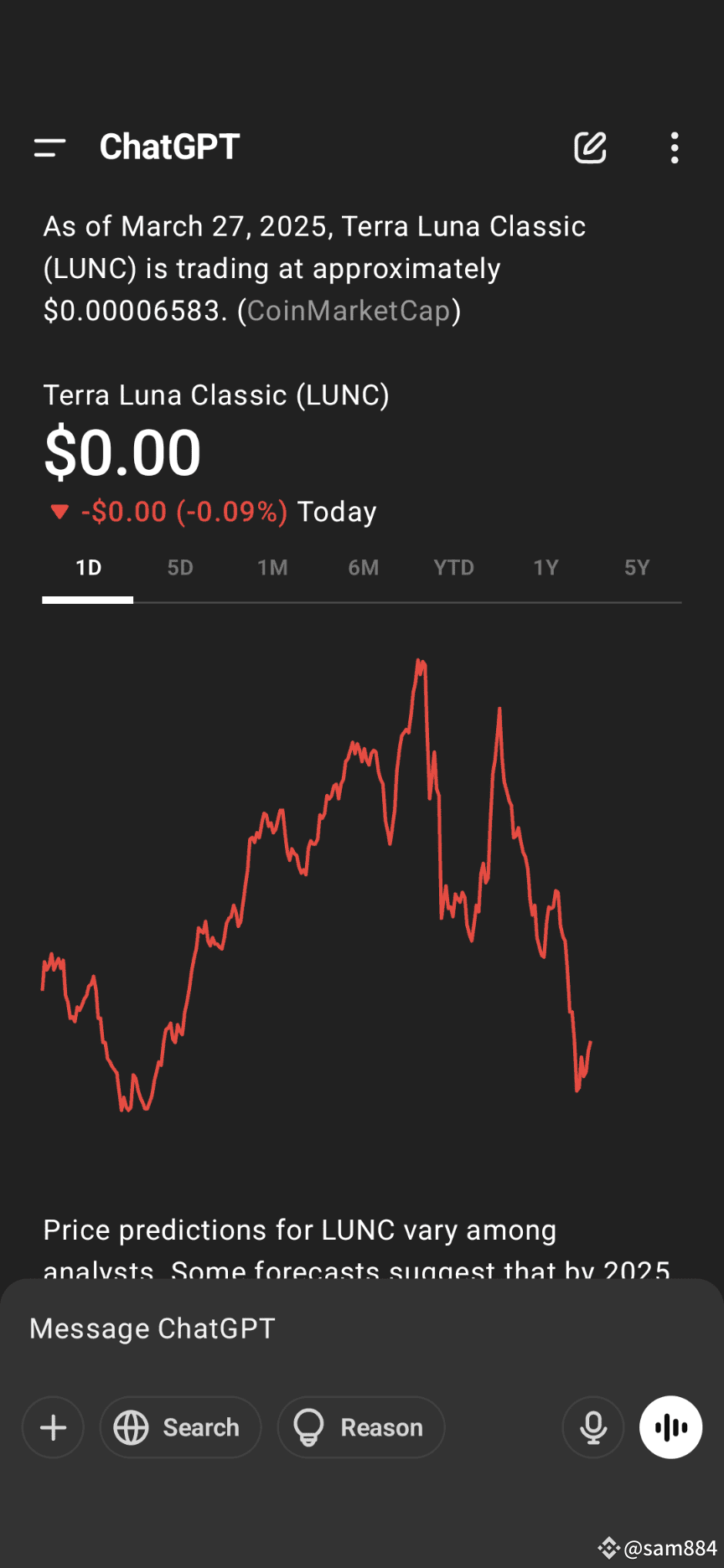 A partire dal 27 marzo 2025, Terra Luna Classic (LUNC) viene | sam884 su  Binance Square