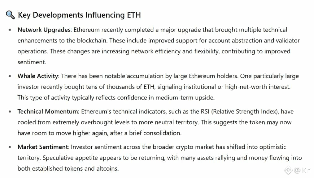 ChatGPT outlines key contemporary factors affecting Ethereum's price.