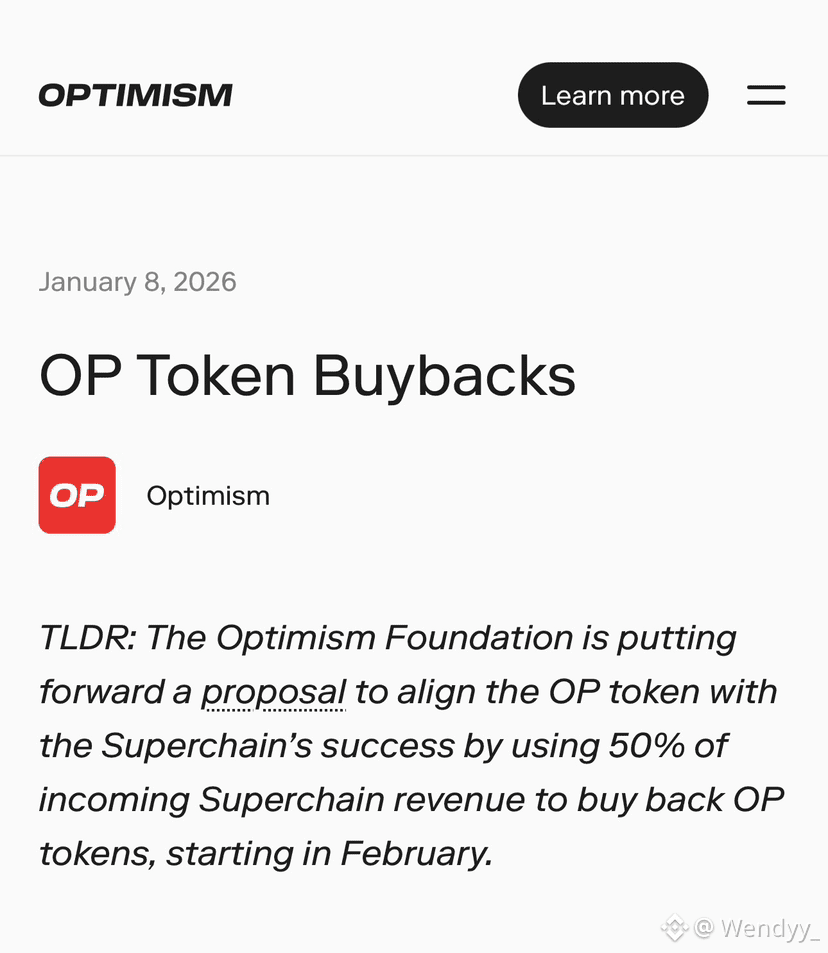 OP TOKENOMICS JUST CHANGED FOREVER — BUYBACKS ARE COMING 🔥 | Wendyy_ en  Binance Square