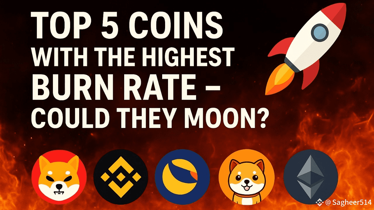 🔥 Top 5 Coins With the Highest Burn Rate – Could They Moon? | Sagheer514  on Binance Square