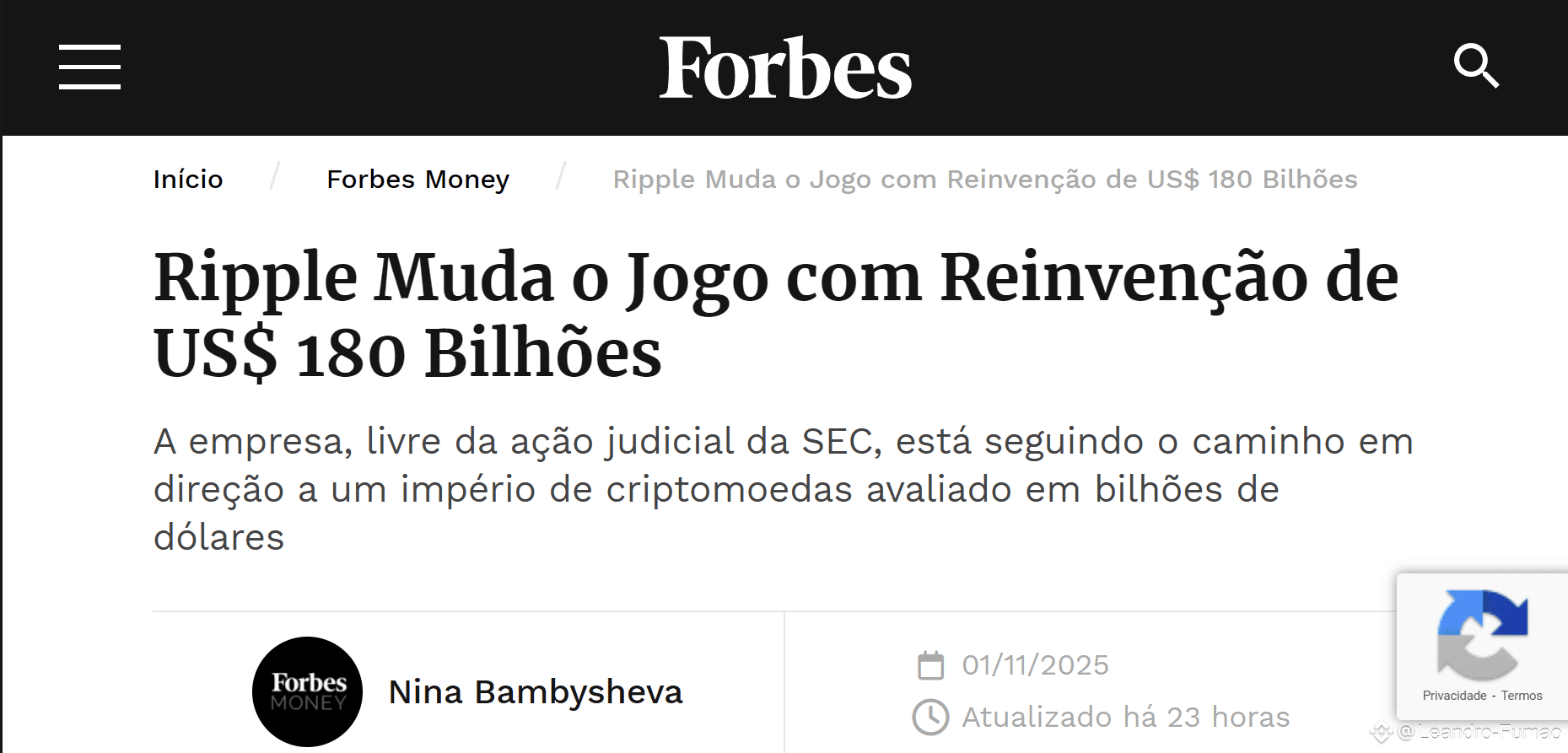 ✨📰 FORBES CHOCOU 😱 