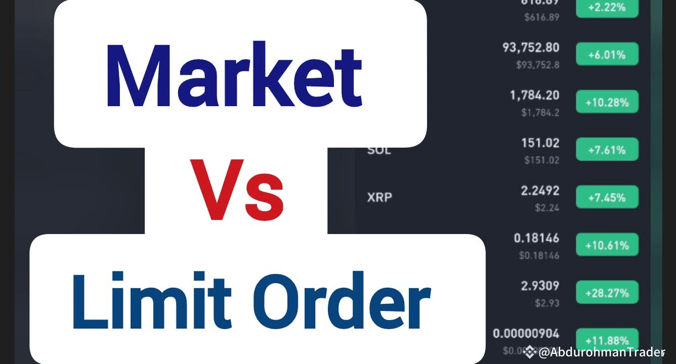 👉Market vs. Limit Orders: Which One Makes You a Smarter |  Abdurohman1Trader on Binance Square