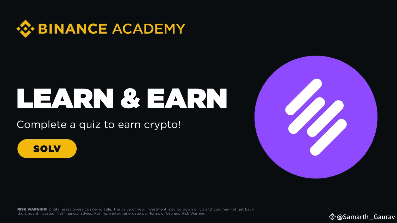 Binance Learn & Earn: Solv Protocol Quiz Answers Looking fo | Samarth  _Gaurav on Binance Square