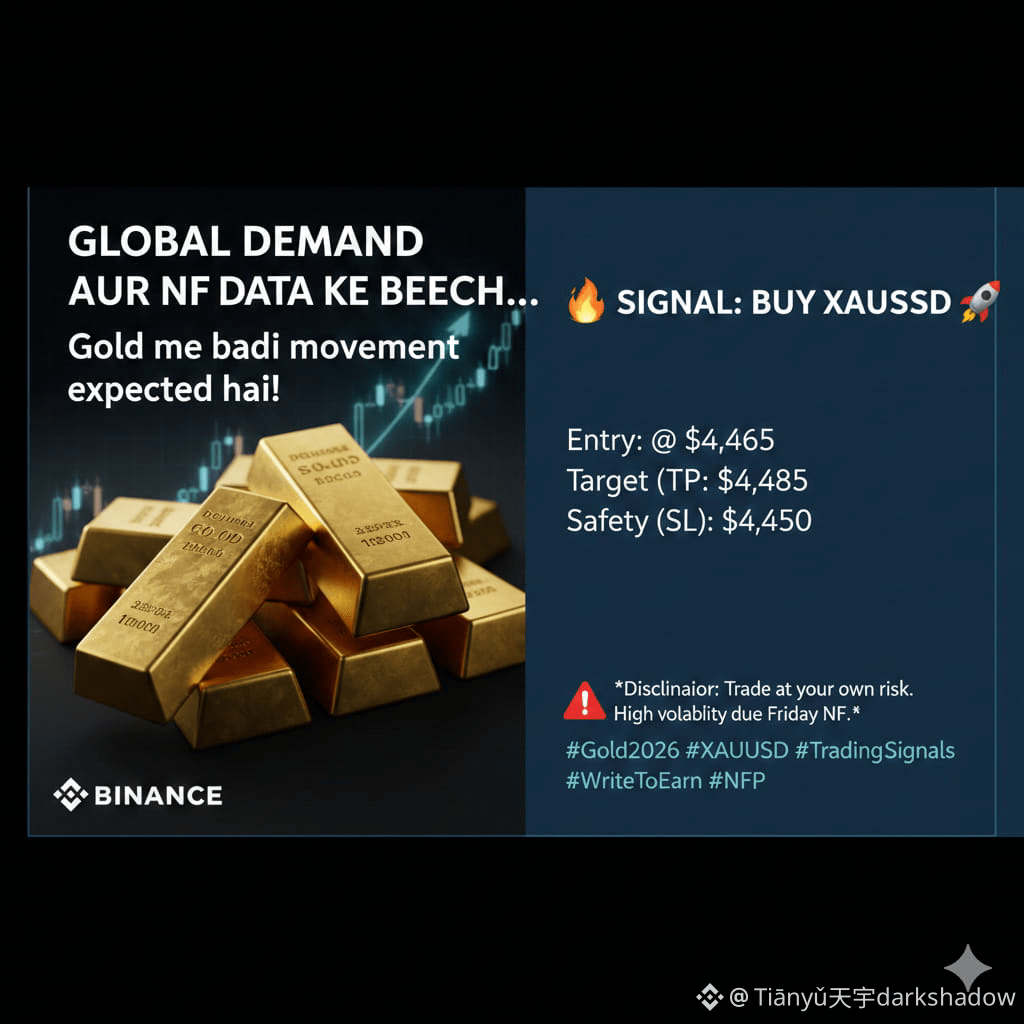 XAU 黄金(XAUUSD) ​全球需求与非农数据之间，黄金预计将出现大幅波动！ ​🔥 信号：买入XAUU |  Tiānyǔ天宇darkshadow发布于币安广场