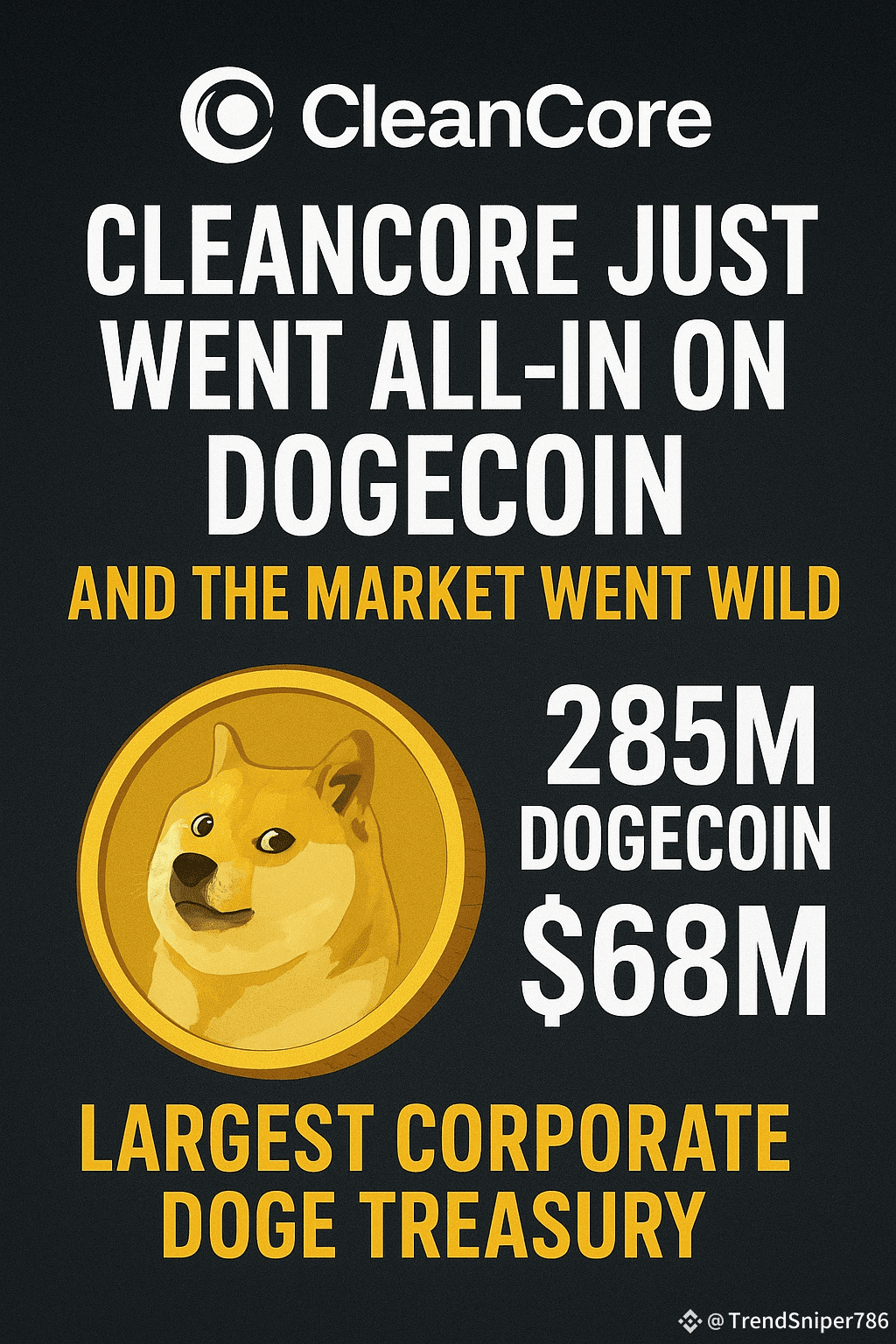 🚀 CleanCore Just Went All-In on Dogecoin... And the Market | CryptoHatch  på Binance Square