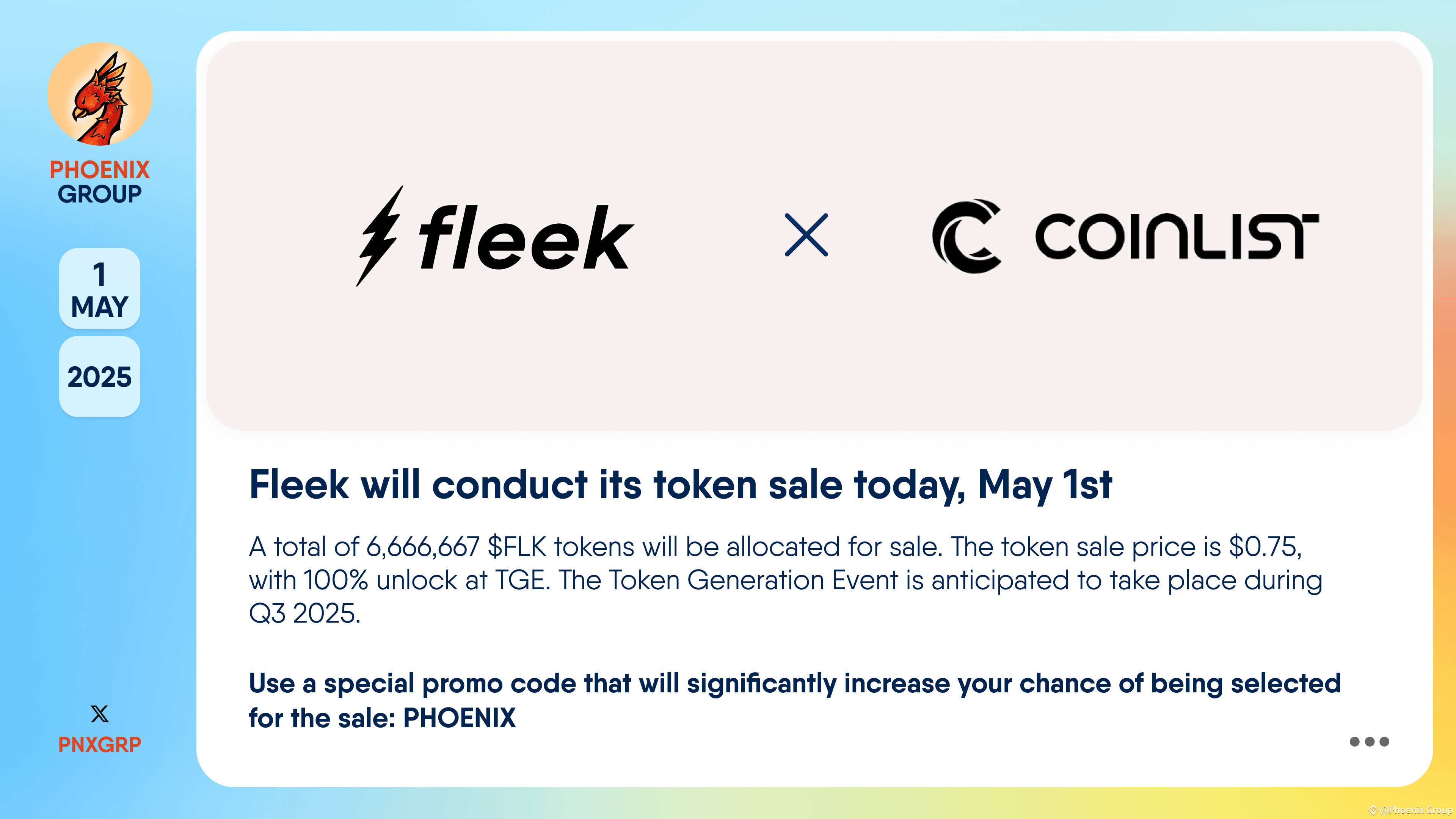 Fleek will conduct its token sale today, May 1st ️ EXCLUSI | Phoenix ...