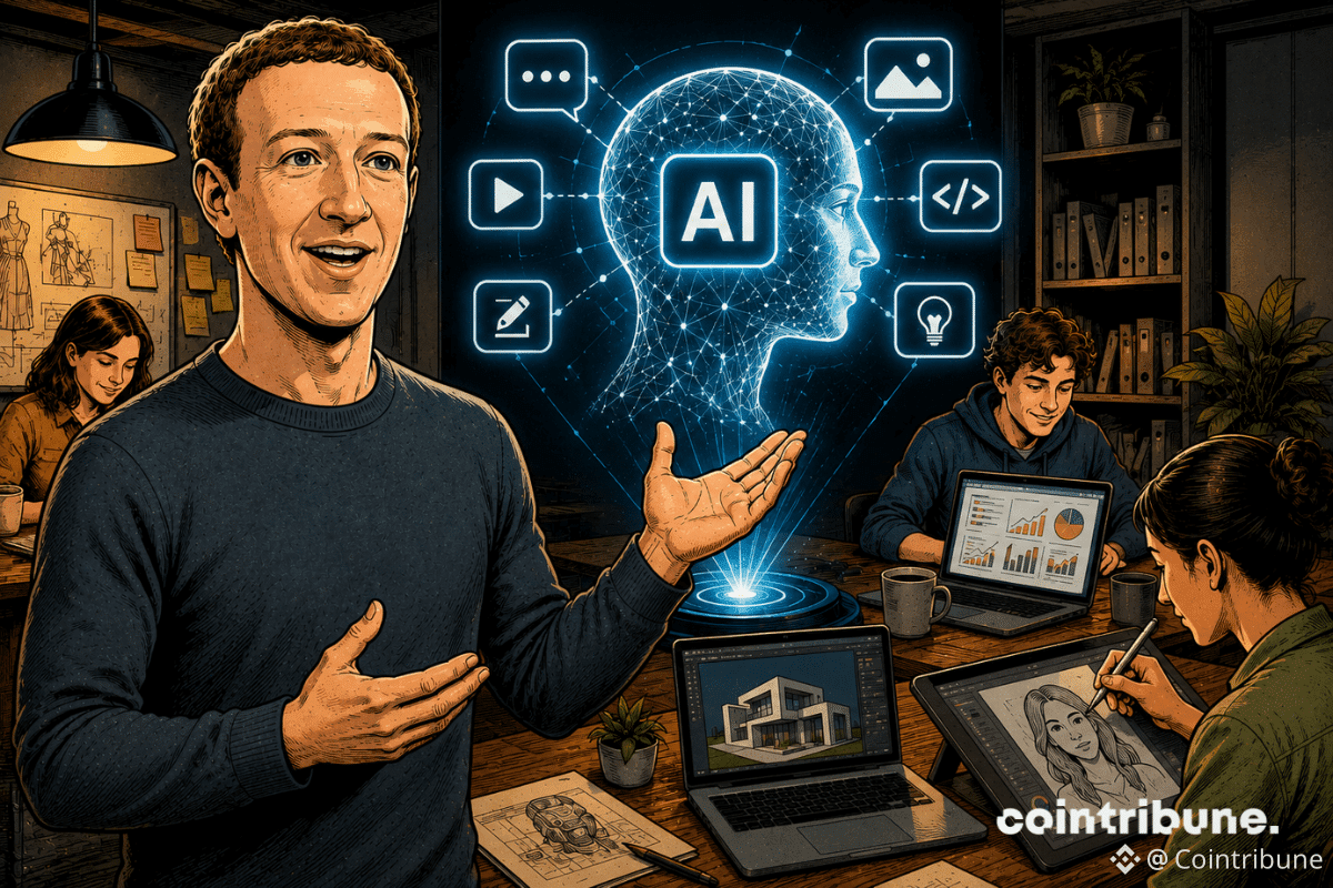 Mark Zuckerberg présente une nouvelle IA à la communauté.