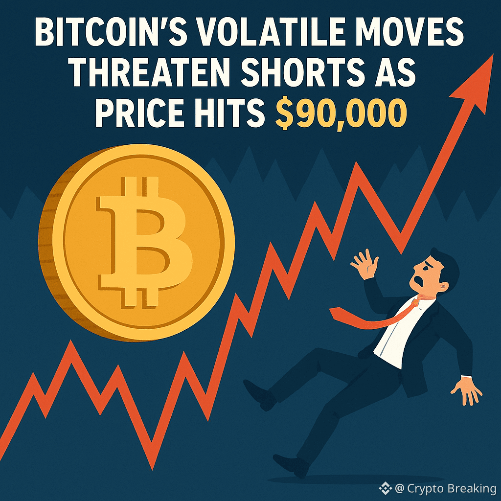 Bitcoin’s Volatile Moves Threaten Shorts As Price Hits $90,000