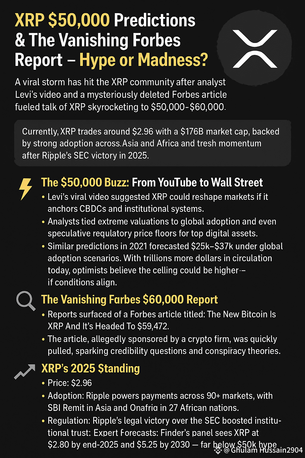 🚨 XRP $50,000 Predictions & The Vanishing Forbes Report – Hype or Madne |  CryptoKing_PK786 on Binance Square
