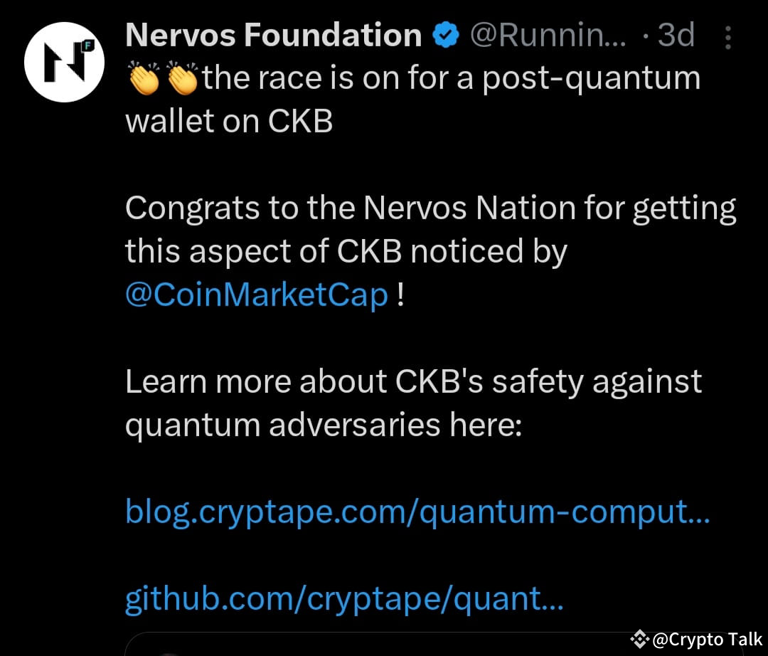 CKB is leading on #QuantumSecurity This is like buying $ETH | Crypto Talk  on Binance Square