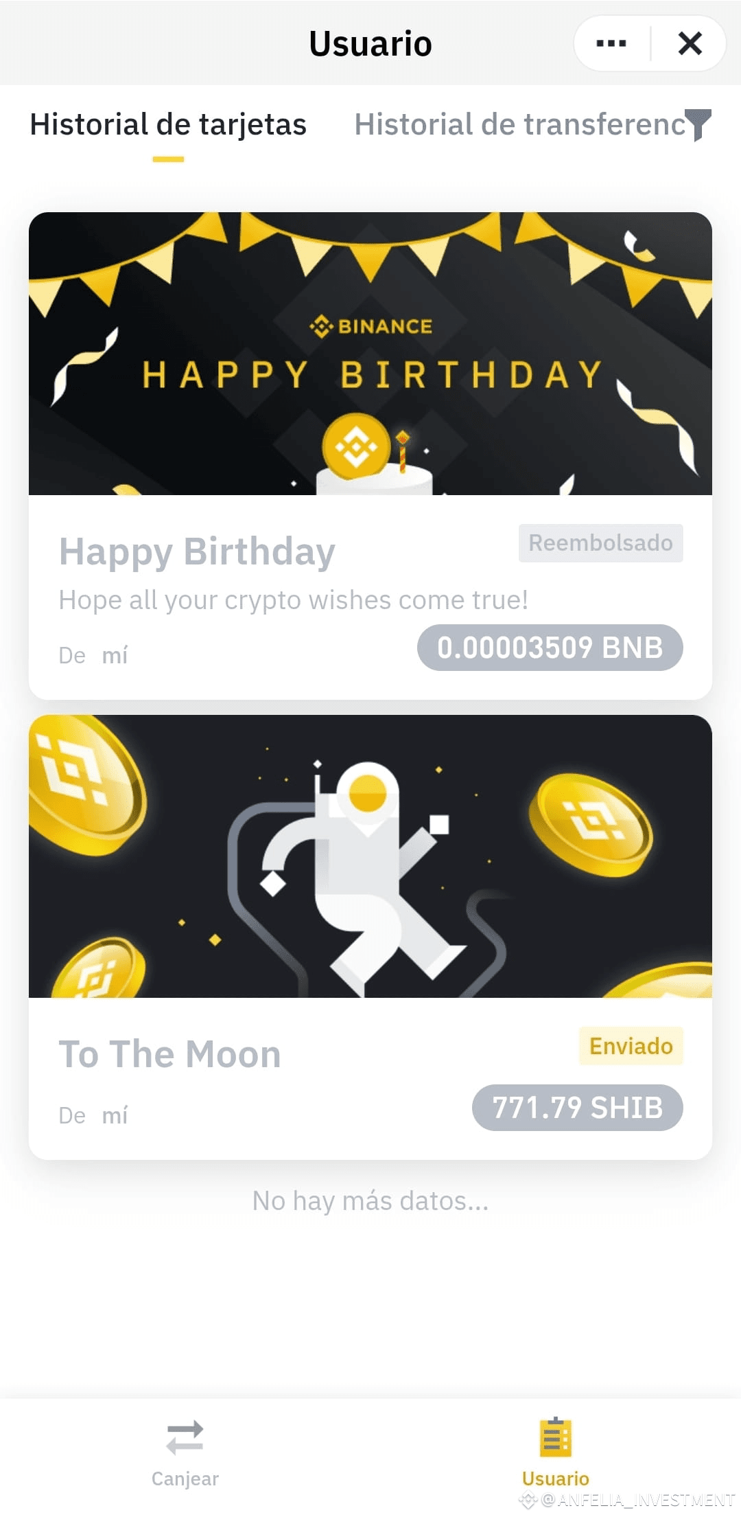 🎉 Celebrate big with Binance Gift Cards! 🚀 Did you see |  ANFELIA_INVESTMENT on Binance Square