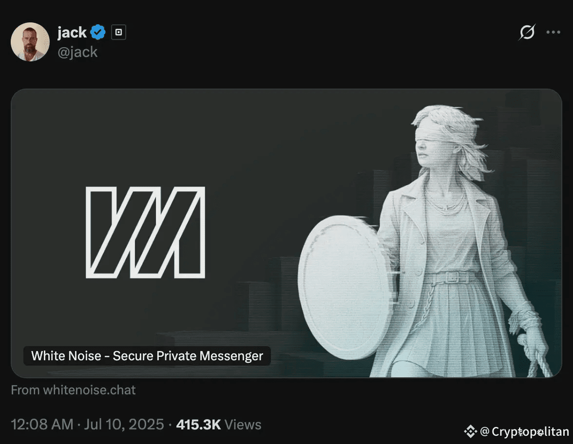 Jack Dorsey launches White Noise, his next decentralized chat app after Bitchat beta.